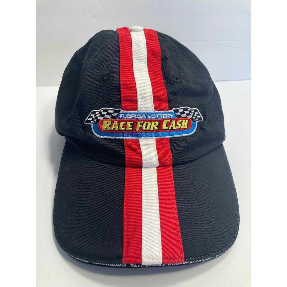 Florida Lottery Race For Cash Cap Hat Blue Red White 100% Cotton Twill